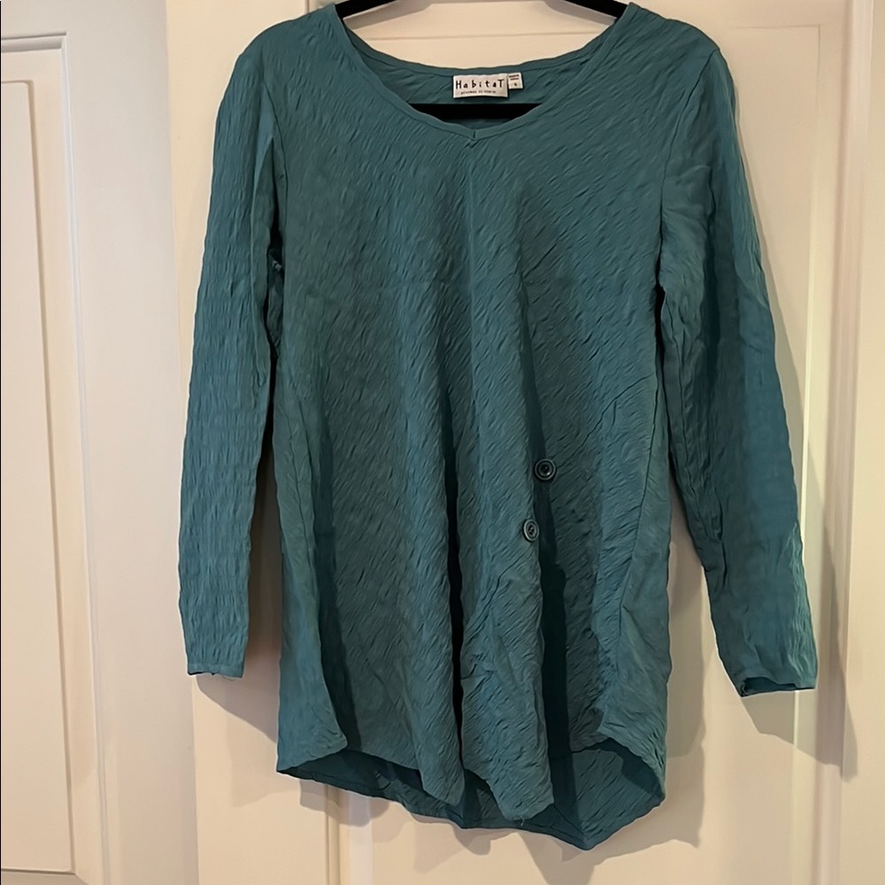 Habitat Teal Textured Long Sleeve Top